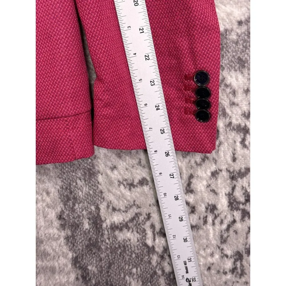David Naman Blazer 52 / US 42 Mens Pink Woven Lightweight Slim Unconstructed